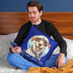 Nautical Dog Gifts for Boat Owners Sailors Boater Throw Pillow