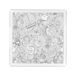 Nautical Doodle Acrylic Tray