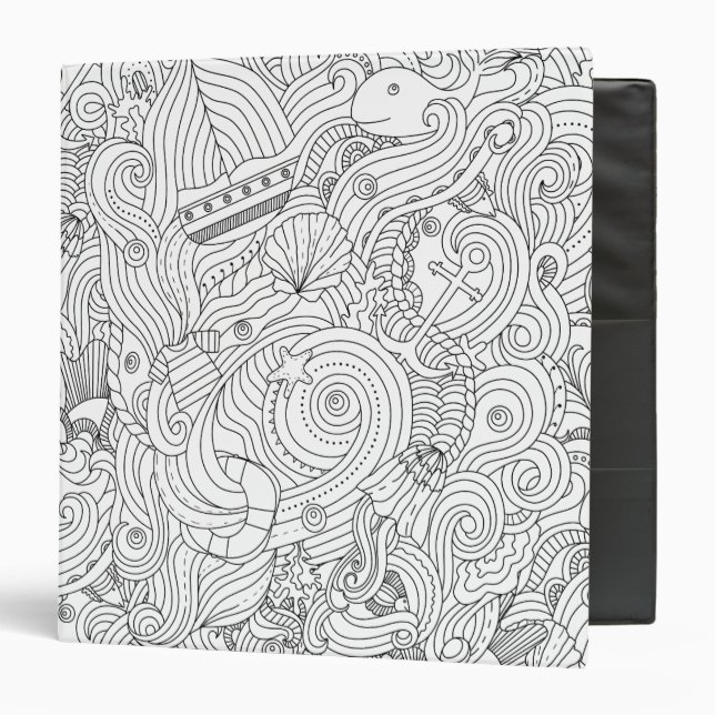Nautical Doodle Binder (Front/Inside)
