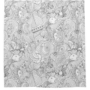 Nautical Doodle Shower Curtain