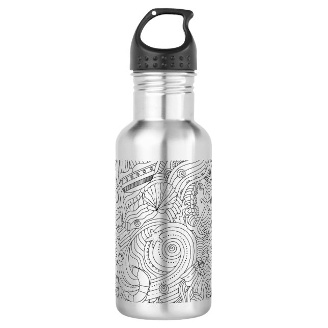 Nautical Doodle Stainless Steel Water Bottle (Front)