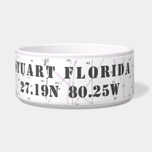 Nautical Downtown Stuart FL Latitude Longitude Bowl