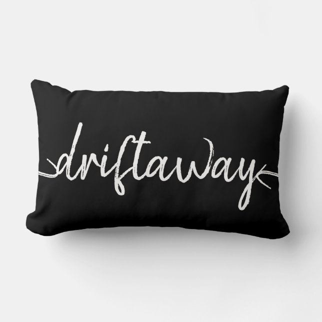 nautical DRIFT AWAY lettering Lumbar Pillow (Front)