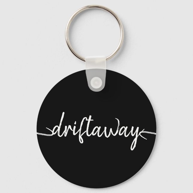 nautical DRIFT AWAY script lettering | Keychain (Front)