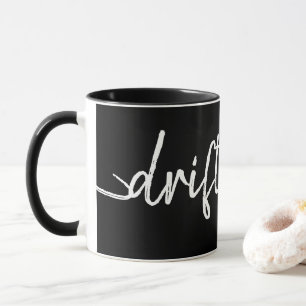 nautical DRIFT AWAY script lettering Mug