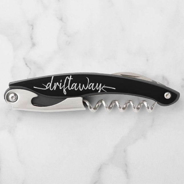 nautical DRIFT AWAY script lettering Waiter's Corkscrew (Front)