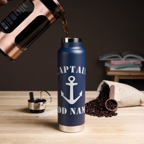 Nautical drop anchor drink bottle for boat captain