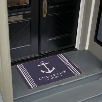 Nautical Elegant White Anchor | Personalized Doormat