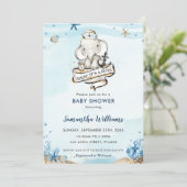 Nautical Elephant Ahoy It's a Boy Baby Shower Invitation (Standing Front)