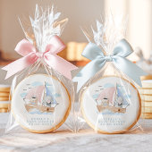 Nautical Elephant Bear Watercolor Boat Baby Shower Sugar Cookie