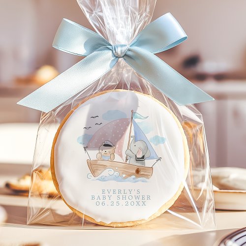 Baby Shower Treats 8 Nautical Elephant Bear Watercolor Boat Baby Shower Sugar Cookie
