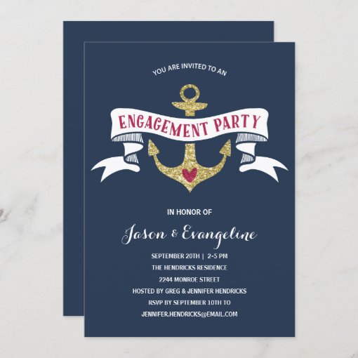 Nautical Engagement Party Invitation Zazzle