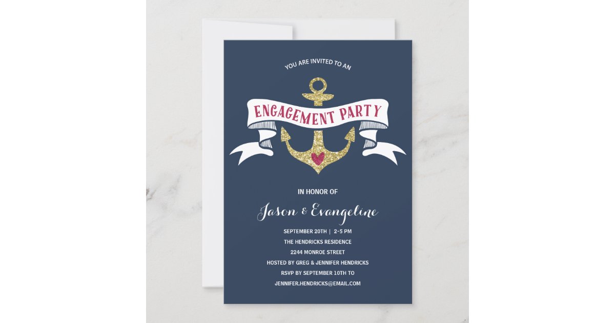 Nautical Engagement Party Invitation Zazzle