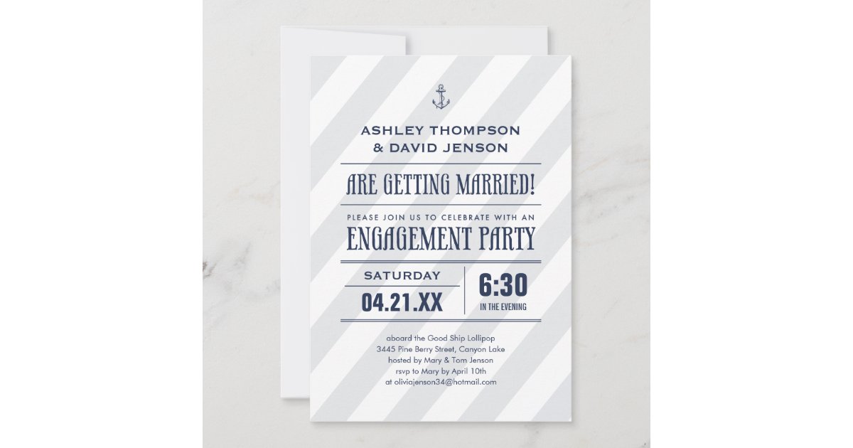 Nautical Engagement Party invitations Zazzle