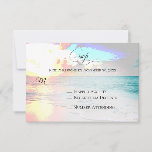 *~* Nautical Exotic Ocean Beach Wedding RSVP