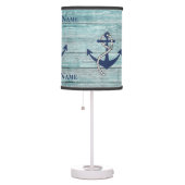 Nautical Family Boat Name Navy Anchor  Table Lamp (Right)