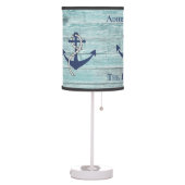 Nautical Family Boat Name Navy Anchor  Table Lamp (Left)