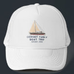 Nautical Family Boat Trip Sailing Custom Trucker Hat<br><div class="desc">Nautical theme family boating design featuring a sailing boat, and modern typography that makes a perfect matching family coordinated swag for a nautical adventure, cruise, or family reunion. Also perfect for bachelorette parties and bridal showers. Check out the other matching items like tees for the rest of the family -...</div>