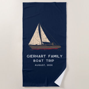 Nautical Family Boat Trip Sailing Swag Beach Towel