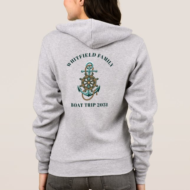 Nautical Family Cruise Vacation Boat Trip Hoodie (Back)