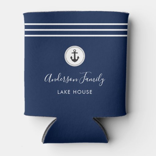 Nautical Family Lake House Can Cooler | Zazzle