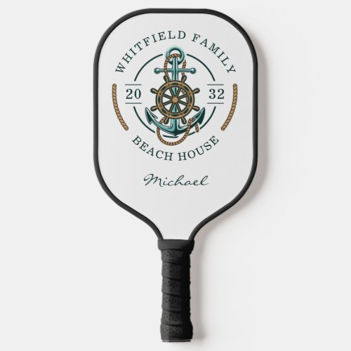 Nautical Family Matching Beach House Anchor Pickleball Paddle