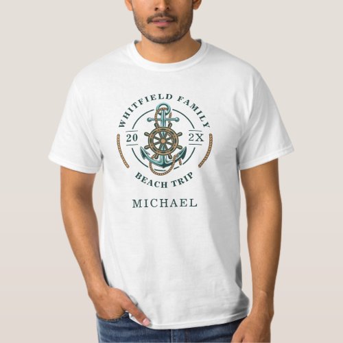 Nautical Family Matching Beach Trip Custom T_Shirt