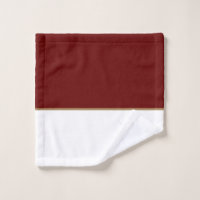 Monogram Burgundy Maroon Dark Red White Bath Towel Set, Zazzle