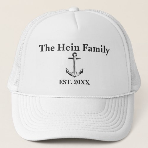 Nautical Family Name Captains Hat