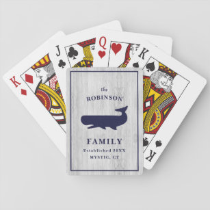 Nautical Family Name Monogram Beach House Rustic Playing Cards