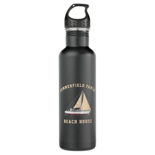 Nautical Family Vacation Beach House Custom Swag Stainless Steel Water Bottle