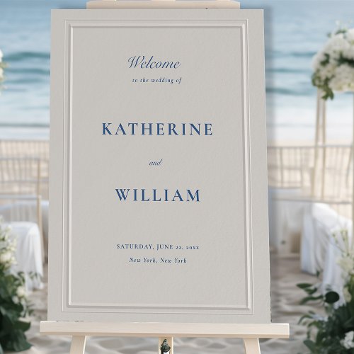 Nautical Faux Embossed Classic Wedding Welcome Foam Board