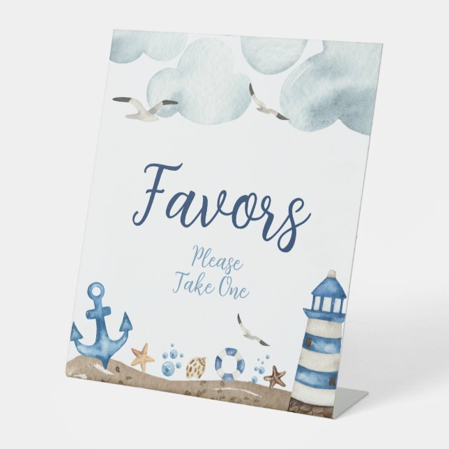 Nautical Favors Baby Shower Sign (Front)