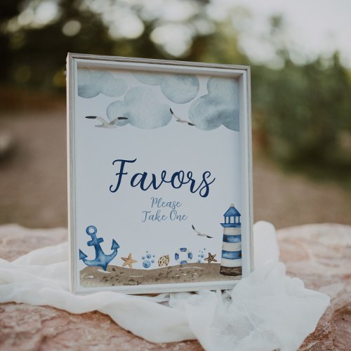 Nautical Favors Baby Shower Sign