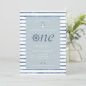 Nautical First Birthday Invitation (Standing Front)