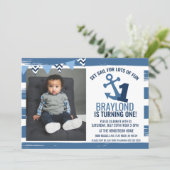 Nautical First Birthday Invitation (Standing Front)