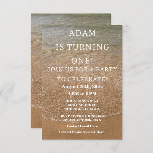 Nautical First Birthday Party Beach Custom 2023 Invitation