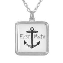 Nautical First Mate Anchor Silver Plated Necklace