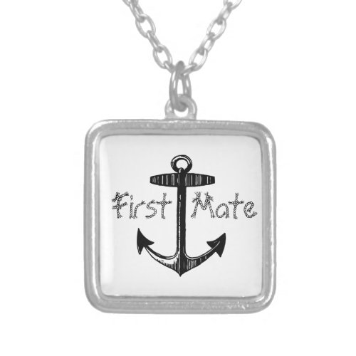 Nautical First Mate Anchor Silver Plated Necklace