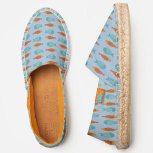 Nautical Fish Pattern Blue Espadrilles