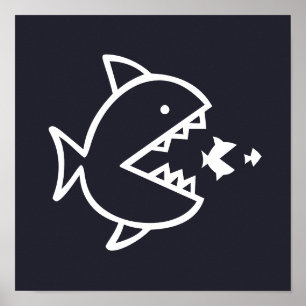 nautical FISH with teeth   Poster