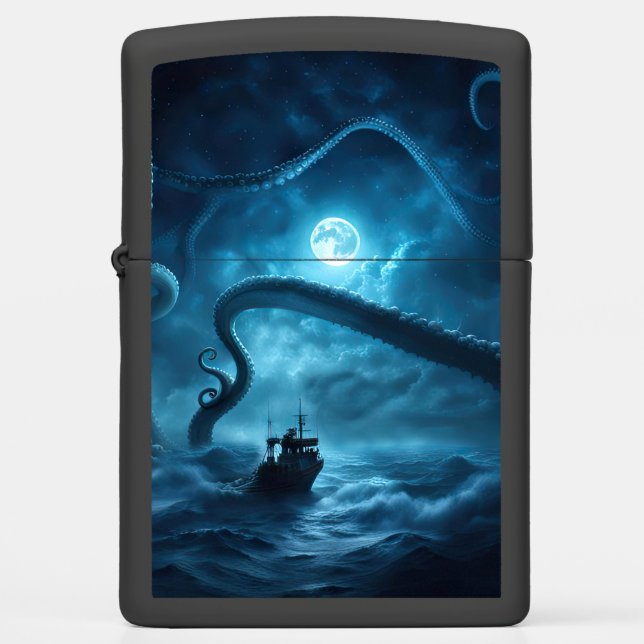 Nautical Fishing Boat and Kraken Zippo Lighter (Front)