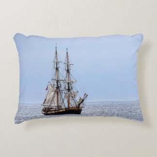 Nautical Fishing Boat Blue Skies Accent Pillow