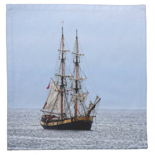 Nautical Fishing Boat Blue Skies Cloth Napkin