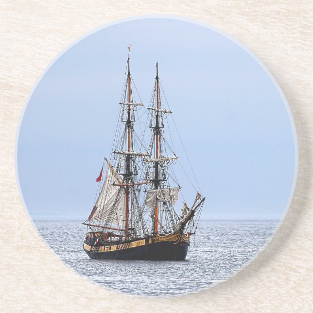 Nautical Fishing Boat Blue Skies Coaster (Front)