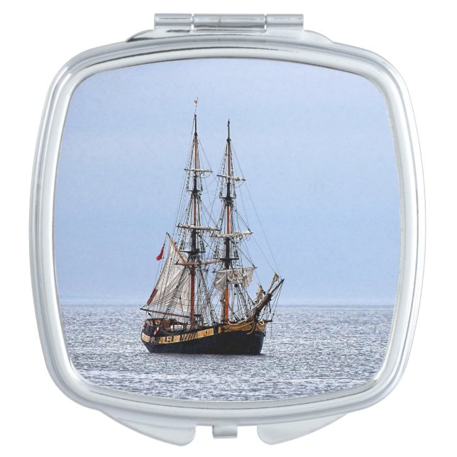 Nautical Fishing Boat Blue Skies Compact Mirror (Front)
