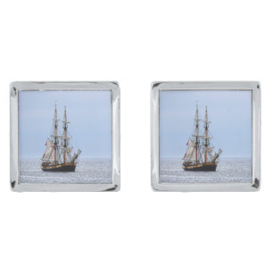 Nautical Fishing Boat Blue Skies Cufflinks