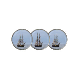 Nautical Fishing Boat Blue Skies Golf Ball Marker