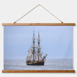 Nautical Fishing Boat Blue Skies Hanging Tapestry