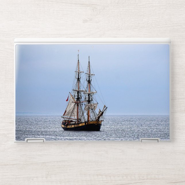 Nautical Fishing Boat Blue Skies HP Laptop Skin (Front)